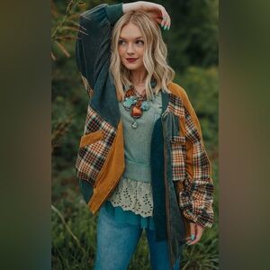 Oli & Hali Multi - Coloured Oversized Patchwork Jacket